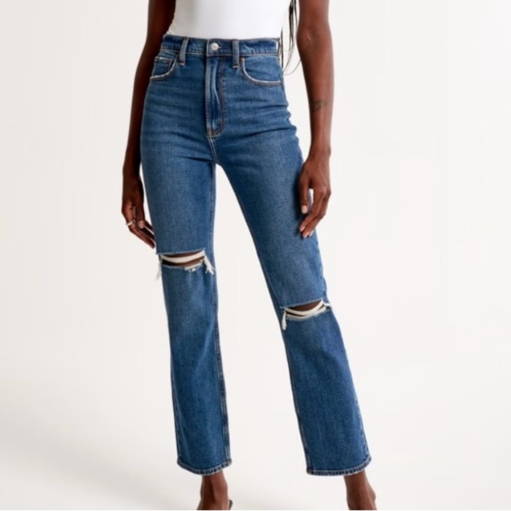 Abercrombie and Fitch The Ankle Straight Ultra High Rise Jeans